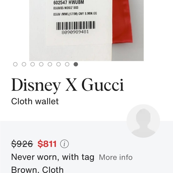 Gucci x Disney Wallet
Mini GG Supreme Mickey Mouse- Box, cards, dust bag and COA - Picture 4 of 4